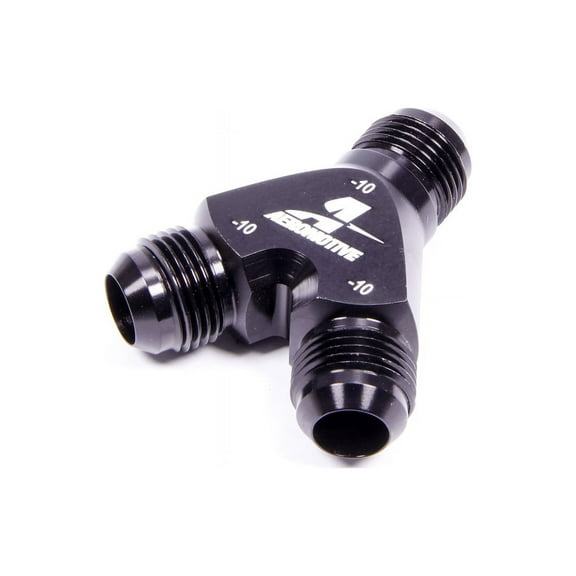 Aeromotive Black Aluminum 10 AN In / 10 AN Out Y Block P/N 15676