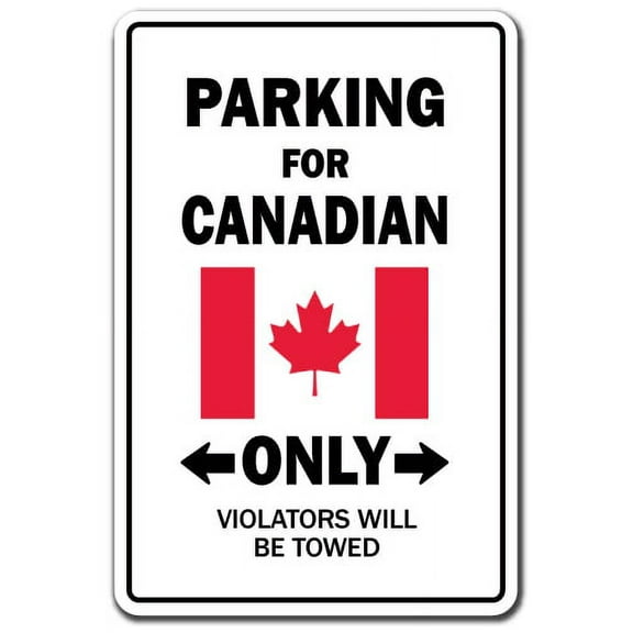 SignMission 5 x 7 in. Canada Flag Maple Leaf Hockey Canadien Decal Parking Sign
