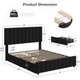 thumbnail image 2 of Bingirl Queen-Size Black Platform Bed with Four Storage Drawers and Adjustable Height Headboard, Linen Upholstered, No Box Spring Needed, Easy to Assemble, 2 of 8