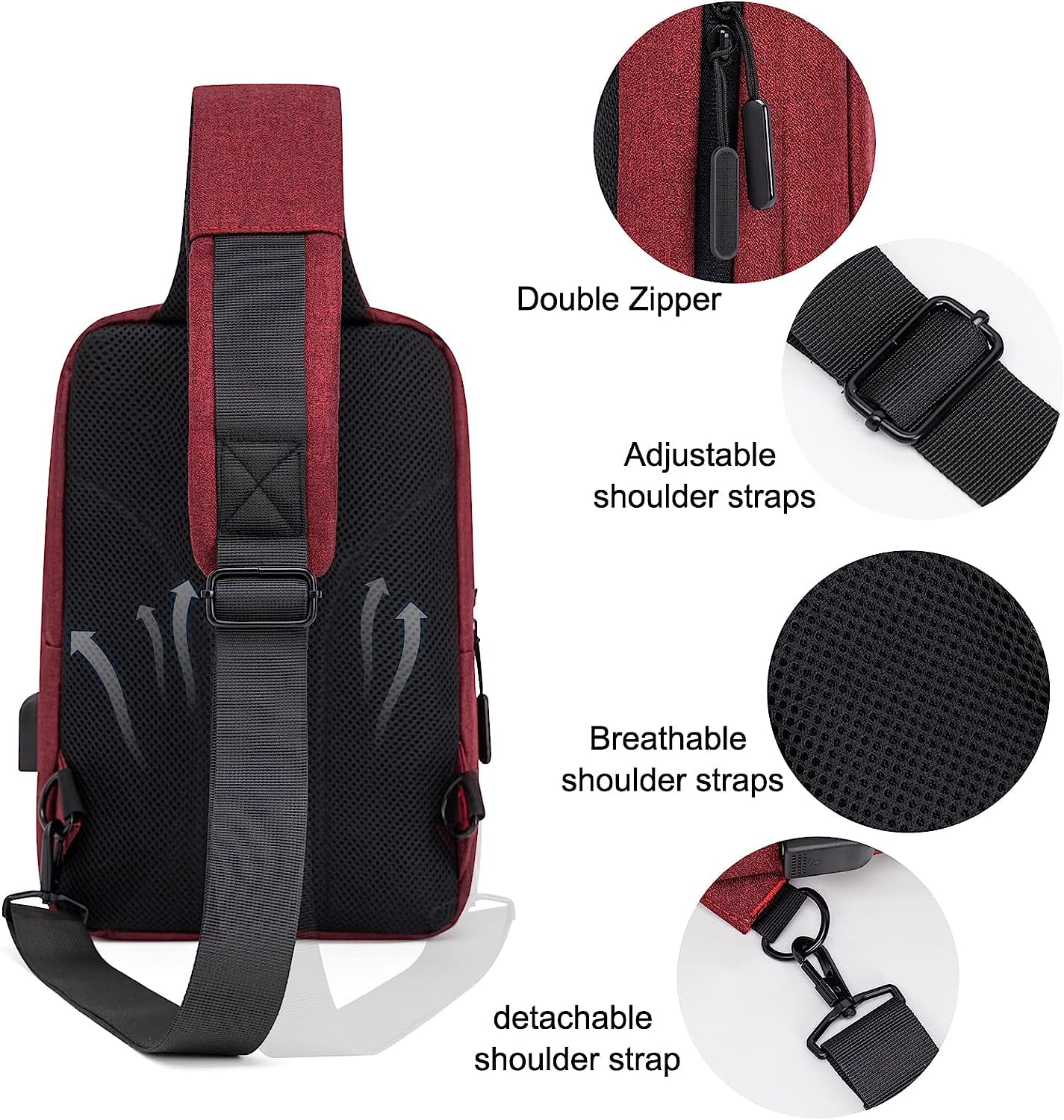 Messenger Bag Sling Bag Crossbody Shoulder Bag for Men Women Travel Work Satchel Bags