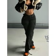 thumbnail image 5 of Y2K Style High Waist Wide Leg Workwear Jeans With Stretch And Flap Pockets - Women's Retro Streetwear Cargo long pants, 5 of 7