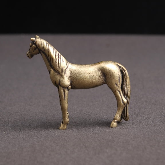 TABLZONE Decorative Brass Horse Vintage Design Energetic Look Desktop Ornament