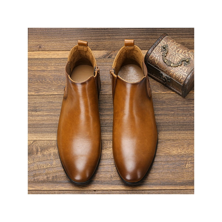 Gomelly Mens Dress Boots Elastisc Chelsea Boot Side Zip Ankle