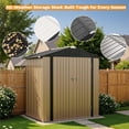 thumbnail image 6 of Greesum 6x4FT Outdoor Storage Shed, Utility Tool Shed Metal Storage Garden Shed with Door & Lock for Patio Storage, Brown, 6 of 7