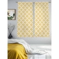 thumbnail image 4 of Yellow Moroccon Semi Sheer Curtains 72 Inch Length 2 Panels Set, Farmhouse Minimalist Ethnic Geometric Sheer Kitchen Curtain Privacy Voile Window Curtain for Living Room Bedroom Rod Pocket Drapes, 4 of 7