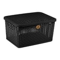 thumbnail image 1 of Caja Multiusos Plásticos La Ardilla Rattan con Tapa Chica 9 Litros Negro, 1 of 4
