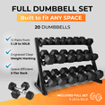 thumbnail image 3 of StrengthUSA Rubber Hex Dumbbell Set with Rack - 10 Pair of 5-75 lb (1200 lbs total) Rubber Coated Dumbbell Set with Rack Stand, Weight Rack with Dumbbells, 3 of 8