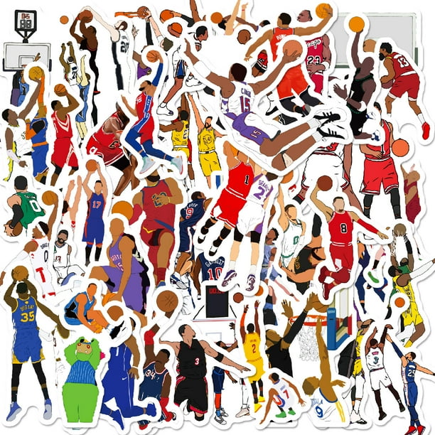 Calcomanías de vinilo impermeables para baloncesto, 50 unidades