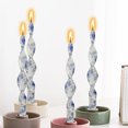 thumbnail image 4 of XINAOBAOLUO Print Taper Candle Spiral Candlesticks Set of 2 Blue Flower Handmade Twisted Candles Long Candle Sticks 10inches Floral Tapered Candles for Home Tea Party Wedding Dinner, 4 of 5