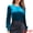 Peacock Blue, variant on DARING DIVA Women's Velvet Crew Neck Puff Long Sleeve Blouses XS Dark Khaki