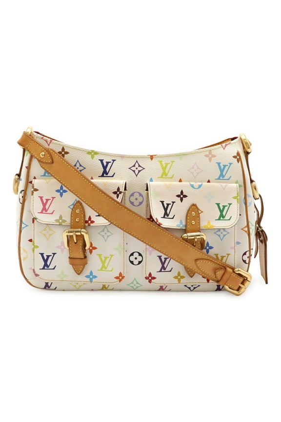 Pre-Owned LOUIS VUITTON Monogram Multicolore Lodge GM Shoulder Bag in Bron White,... (Fair)