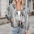thumbnail image 3 of Jackets for Women Winter Coat Jackets Flannel Stand Collar Jacket(Wolf in Snowy Forest,Size:S-4XL), 3 of 7