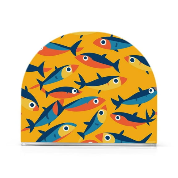 Yayeee Napkin Holder for Table Kitchen Paper Tissue Organization, Yellow Sardines Pattern