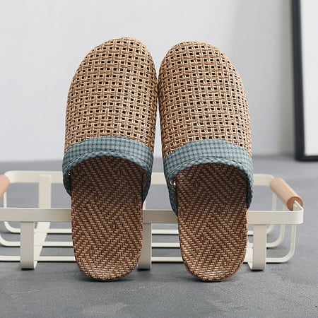 

Slippers for women Men s Fashion Casual Slip On Cane Slides Indoor Home Slippers Beach Shoes