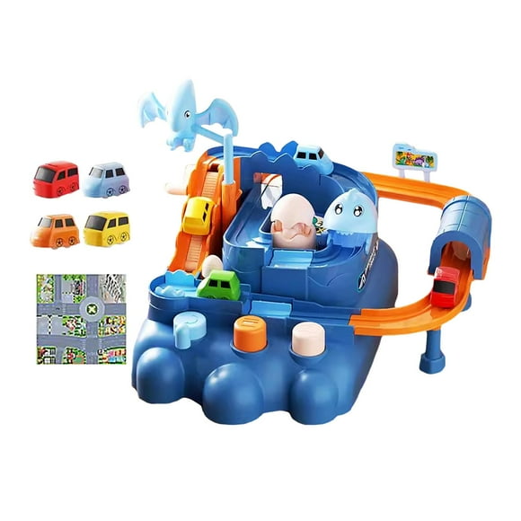 Juguete de pista de juego de Aventura Hugo con 8 coches para niños