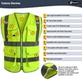 thumbnail image 3 of Chaleco de seguridad JKSafety Class 2 de alta visibilidad, talla XXL, amarillo, 3 of 4