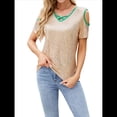 thumbnail image 1 of Camisas Brillantes para Mujer, Blusas de Fiesta con Hombros Descubiertos y Cuello en V, Atuendos para Discotecas de Noche Champán S, 1 of 10