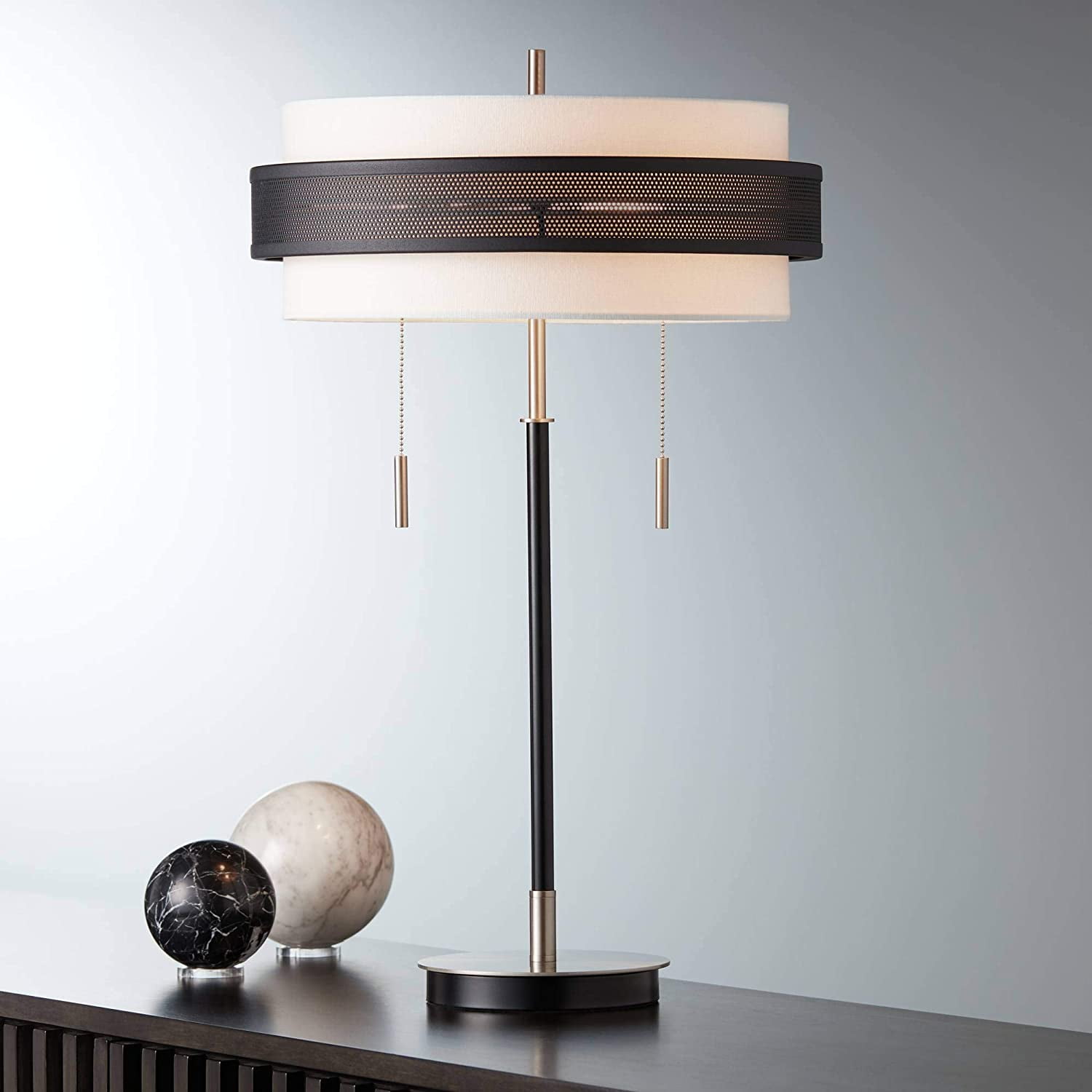 Geordi Modern Contemporary Tall Table, Tall Thin Table Lamps With Small Shades