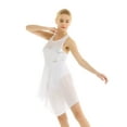 thumbnail image 2 of DPOIS Women's Shiny Sequins Lyrical Dance Dress Modern Contemporary Skirted Leotard White Large, 2 of 7
