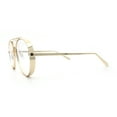 thumbnail image 6 of Iconic Tear Drop Thick Dimensional Metal Rim Racer Fashion Eyeglasses Gold, 6 of 7