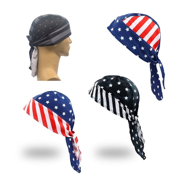Soumake Independence Day Hat No Brim Star And Striped Print Contrast Color Photo Prop Decorative Soft American National Flag Print Independence Day Cap Headwear For Holiday Celebrations