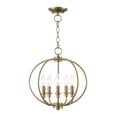 thumbnail image 1 of Livex 4665-01 Milania 5-Light Mini Chandelier Antique Brass 16" Ceiling Mount, 1 of 4