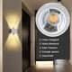 thumbnail image 3 of Lámpara de pared LED moderna, lámpara de pared interior, iluminación de pared arriba abajo hecha de aluminio para sala de estar, dormitorio, escalera, pasillo, 3 of 6