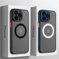 thumbnail image 2 of Funda magnética mate de lujo para iPhone, carcasa de carga inalámbrica Magsafe para iPhone 14, 13, 11, 12 Pro Max, Mini Plus, XS Max, XR, X Fivean unisex, 2 of 2