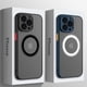 thumbnail image 2 of Funda magnética mate de lujo para iPhone, carcasa de carga inalámbrica Magsafe para iPhone 14, 13, 11, 12 Pro Max, Mini Plus, XS Max, XR, X Fivean unisex, 2 of 2