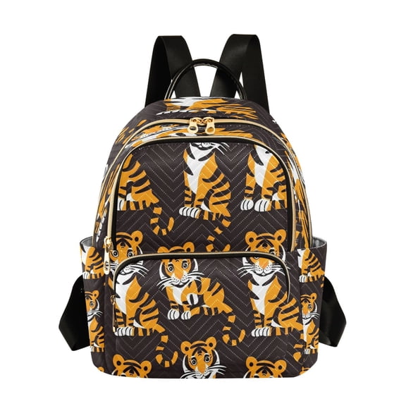 Quilted Backpack Fashion Backpack 10.23*5.11*12.59 Inch Women's Fashion Backpack Picnic Shopping Travel Out Sports backpack Cute Tiger