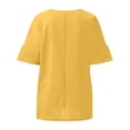 thumbnail image 4 of Blusa holgada de manga larga para mujer - Camisa informal de manga corta y color liso - Cuello en V, elegante, adecuada para todas las ocasiones - Tallas S-XXL, 4 of 5