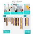 thumbnail image 7 of Window Privacy Film Conch Mandalas Stained Glass Window Film Decorative Sun Block Window Cover Boho Modern Yellow Purple Abstract Stripe Window Clings Static Adhesive Sticker for Bathroom 17.7"x78.7", 7 of 7