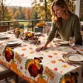 thumbnail image 2 of Thanksgiving Tablecloth Rectangle Turkey Maple Leaf Waterproof & Scratch Resistant for Dinner Party Indoor Outdoor Kitchen Dining Fall Decorations for Home by MPOISVA, 2 of 7