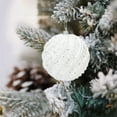 thumbnail image 6 of White Christmas Tree Ornaments 8cm - 2PC Glitter Snowball Decor with Bead Accents, Shatterproof Plastic Hanging Pendants for Holiday Decorating, 6 of 6