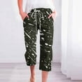 thumbnail image 2 of Plebaso Women's Capris Pants Printed Elastic Waist Drawstring Straight Wide Leg Pants Ladies Casual Loose Trousers, 2 of 5