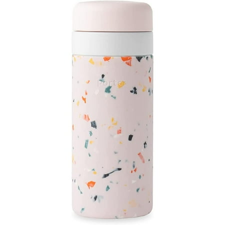 

Porter Insulated Bottle 16 oz | Clean Taste Ceramic Coating for Water Coffee & Tea | Wide Mouth Vacuum Insulated | Dishwasher Safe Blush Terrazzo