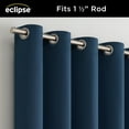 thumbnail image 4 of Eclipse Blackout Curtains, Darrell Thermaweave Grommet Extra Wide Curtains, Sliding Door Curtains 84 in x 100 in, Indigo, Sold as a Single Curtain Panel, 4 of 8