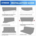 thumbnail image 6 of XYMHUN Armless Futon Cover Stretch Futon Slipcovers with Elastic Bottom Light Gray, 6 of 7