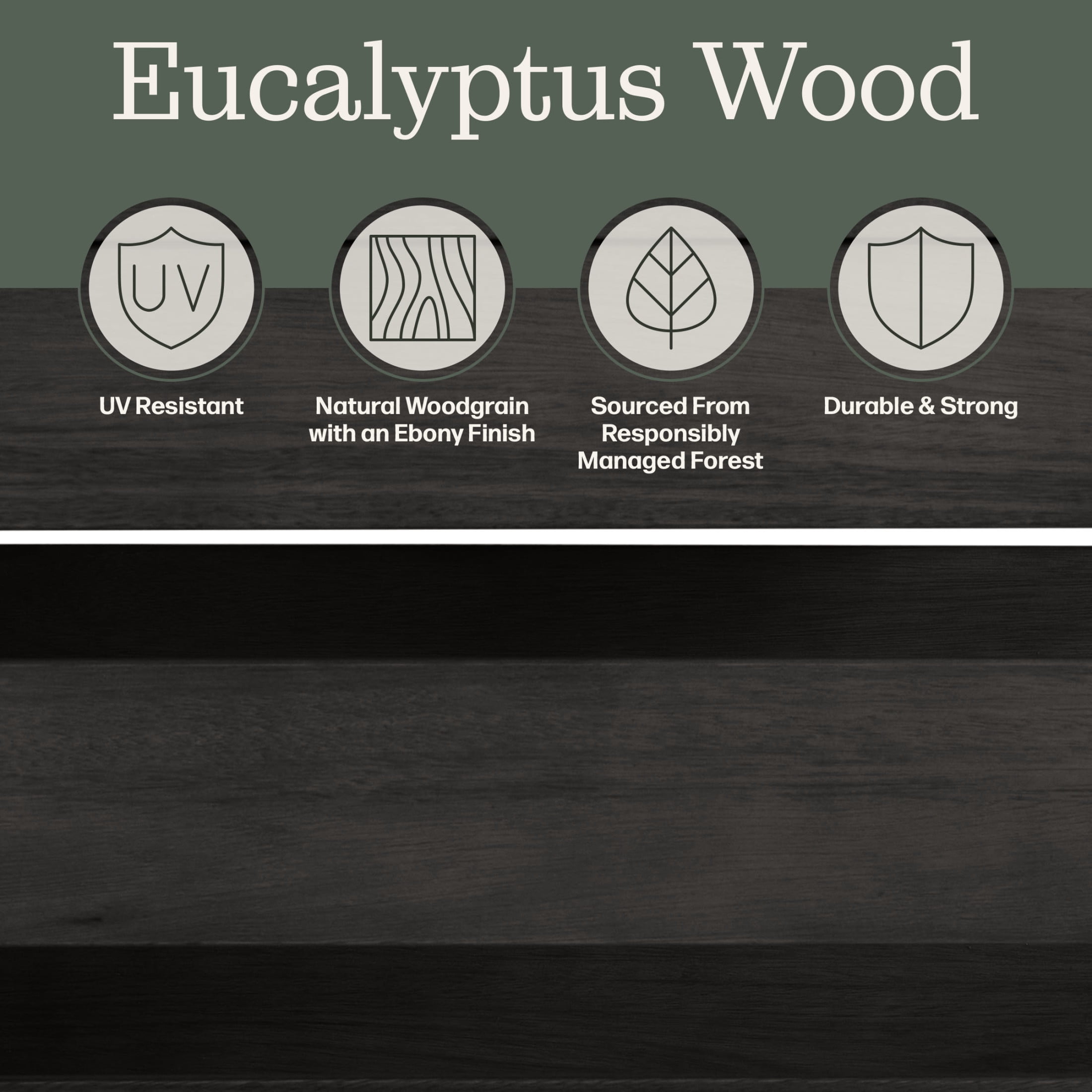 Alaterre Furniture Barton 37” Outdoor Coffee Table - Eucalyptus Wood Table (Black)