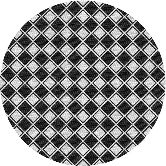 Ahgly Company Indoor Round Patterned Mid Gray Novelty Area Rugs, 7' Round