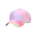 thumbnail image 2 of Delliss Kids Baseball Hat Washed Low Profile Gradient Tie Dye Baseball Cap Hat Running Golf Cap Hat High Bun Ponytail Adjustable Mesh Trucker Baseball Cap Hat, 2 of 3