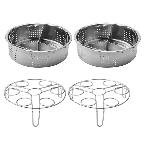 6 Piezas / Conjunto Accesorios de Olla Una Presión Cesta de Vapor de Acero Inoxidable con Rejilla para Vaporera de Huevos, Divisor para Cocinar En la Cocina