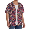 thumbnail image 2 of Kdxio Men's Hawaiian Shirt for Men Short Sleeve Shirt Apricot color Skull flower Summer Casual Holiday Beach Button Down T-Shirts, 2 of 5