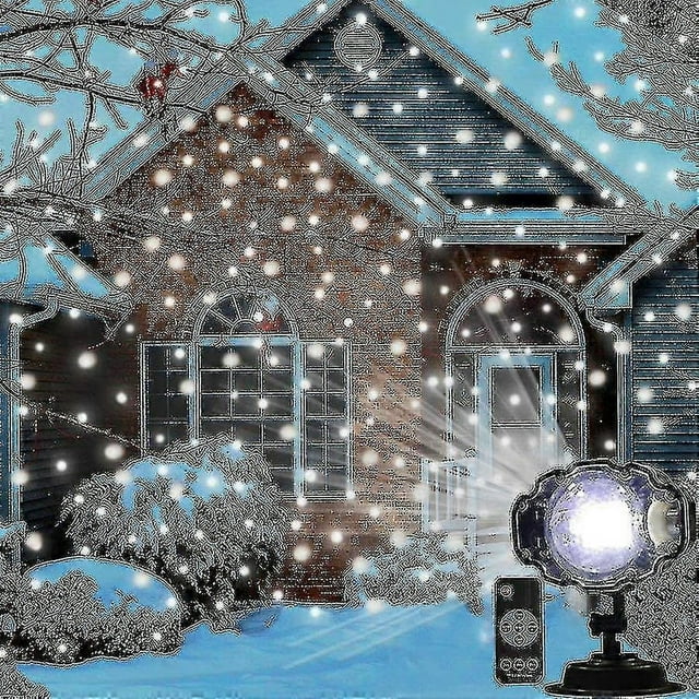 (EU Plug)Outdoor Christmas Snowfall Laser Projector Light Moving Snowfall Holiday Projector Lamp Led Stage Light For Garden Patio C