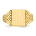 thumbnail image 4 of Solid 14k Yellow Gold 9.5x8mm Closed Back Engravable Monogram Signet Ring Band Size 5, 4 of 6