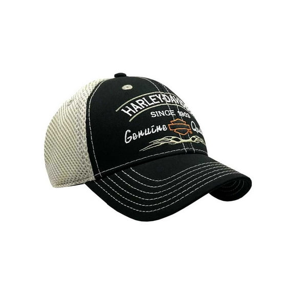 Harley-Davidson Men's Tribal Snapback Curved Brim Colorblocked Mesh Trucker Cap, Harley Davidson