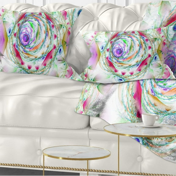 Designart Multi Color Exotic Flower Whirlpool - Floral Throw Pillow - 12x20