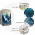 thumbnail image 5 of Extra Long Shower Curtain 72x84 Inch, Teal Blue Ombre Shower Curtain Waterproof Bathroom Decor Modern Oil Painting Art Abstract Fabric Bath Curtain Set Accessories with Hooks, 5 of 6