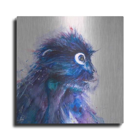 Luxe Metal Art 'Monkey Business' by Marc Allante, Metal Wall Art, 24"x24"