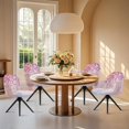 thumbnail image 4 of Xoenoiee Cherry Blossoms Pink Pattern Swivel Accent Dining Chair Cover Stretch Mid Back Accent Office Desk Chair Slipcover Soft Arm Chair Protector for Home Office, 4 of 7
